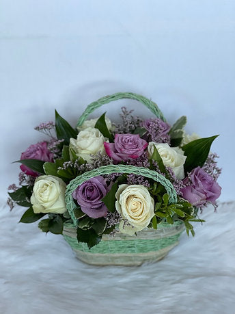 Purple Arrangement in a Basket 