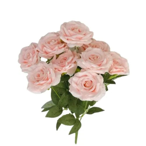 Artificial Peach Rose Bunch x 3pcs 