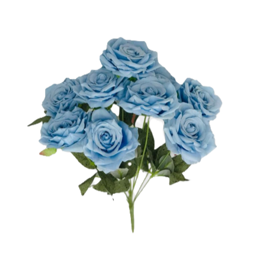 Artificial Blue Rose Bunch x 3 