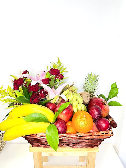 Fresh Fruits and Flowers Hamper