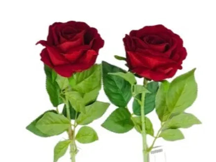 Artf Single Rose Red Long Stem x 6pcs 