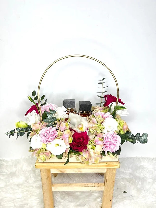 Fresh Flowers Arrangment wth Oud Perfume 