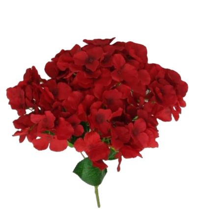 Artf Hydrangea Red x 3pcs