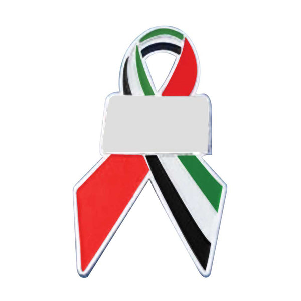 UAE Flag Ribbon Metal Badges 